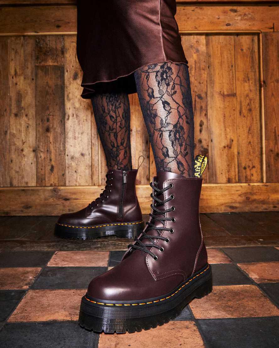 Dr Martens Jadon Boot Smooth Deri Erkek Kalın Taban Bot Bordo  Türkiye |  78416-LXPW