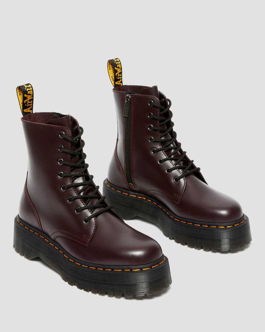 Dr Martens Jadon Boot Smooth Deri Erkek Kalın Taban Bot Bordo  Türkiye |  78416-LXPW