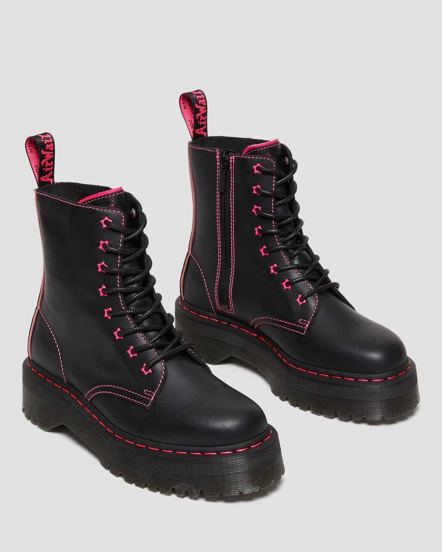 Dr Martens Jadon II Boot Neon Star Deri Platforms Kadın Bilek Boy Bot Pembe  Türkiye |  59027-LDBV