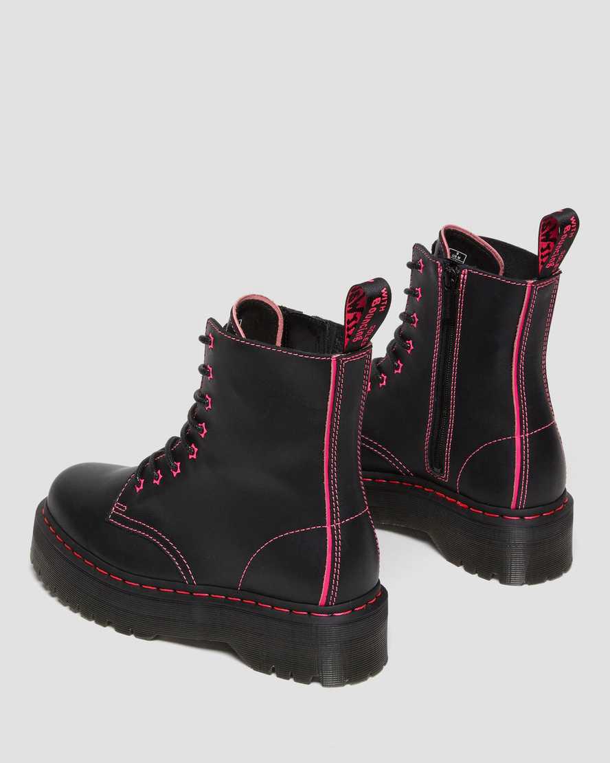 Dr Martens Jadon II Boot Neon Star Deri Platforms Kadın Bilek Boy Bot Pembe  Türkiye |  59027-LDBV