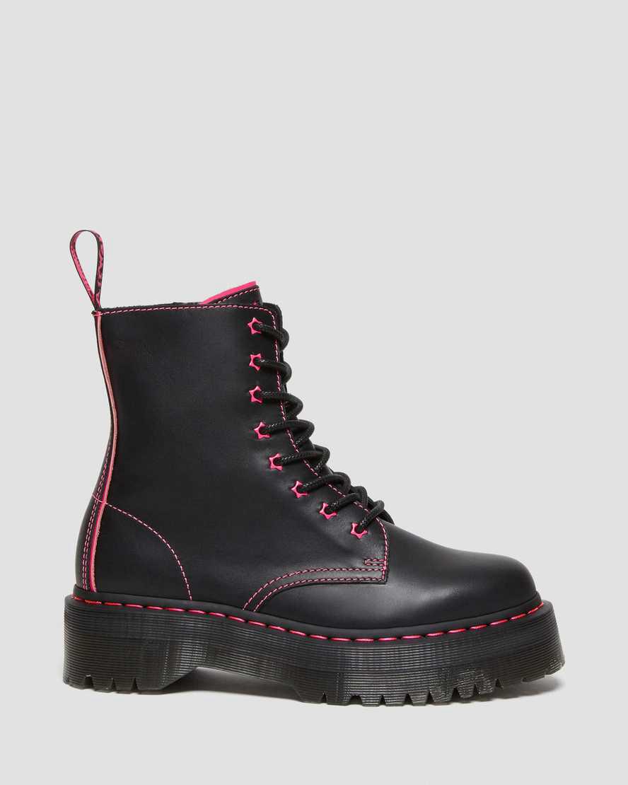 Dr Martens Jadon II Boot Neon Star Deri Platforms Kadın Bilek Boy Bot Pembe  Türkiye |  59027-LDBV