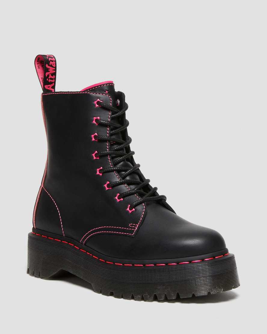 Dr Martens Jadon II Boot Neon Star Deri Platforms Kadın Bilek Boy Bot Pembe  Türkiye |  59027-LDBV