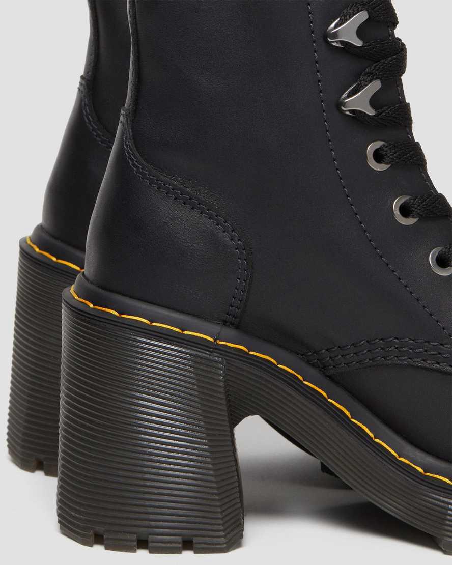 Dr Martens Jesy Sendal Deri Dantel Up Flared Heel Kadın Bilek Boy Bot Siyah  Türkiye |  40738-WSRQ