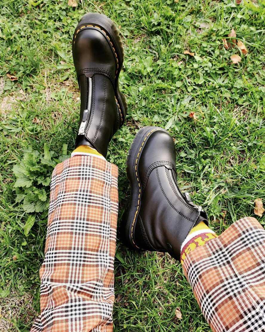 Dr Martens Jetta Zipped Sendal Deri Platform Kadın Bilek Boy Bot Siyah  Türkiye |  23470-OEAN