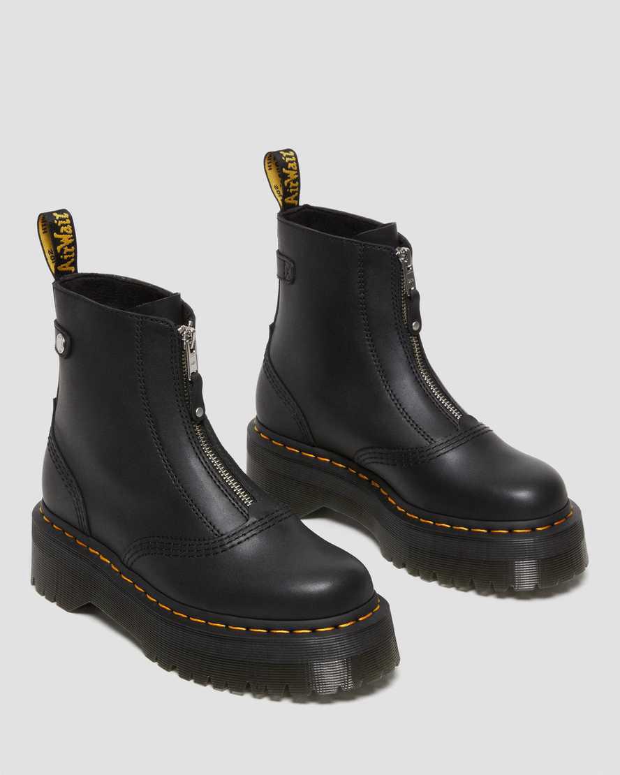 Dr Martens Jetta Zipped Sendal Deri Platform Kadın Bilek Boy Bot Siyah  Türkiye |  23470-OEAN