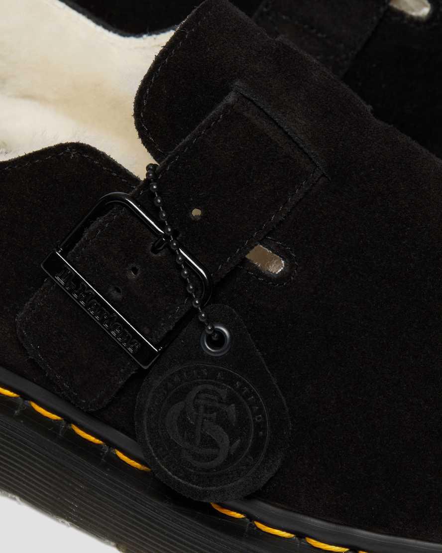 Dr Martens Jorge Made in England Shearling Arkası Açık Mule Erkek Terlik Siyah  Türkiye |  24916-VGJR