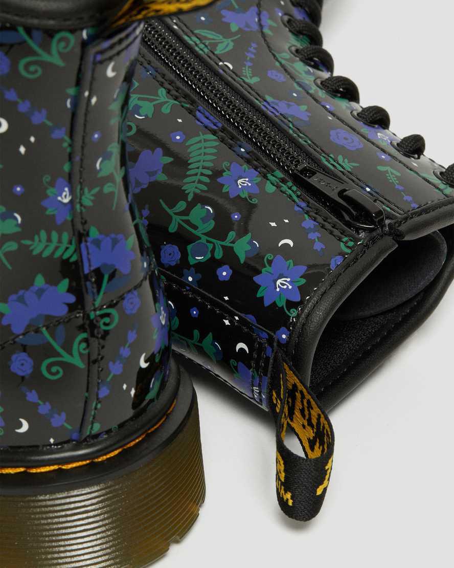 Dr Martens Junior 1460 Mystic Floral Rugan Çocuk Bağcıklı Bot Siyah  Türkiye |  30876-PDOV