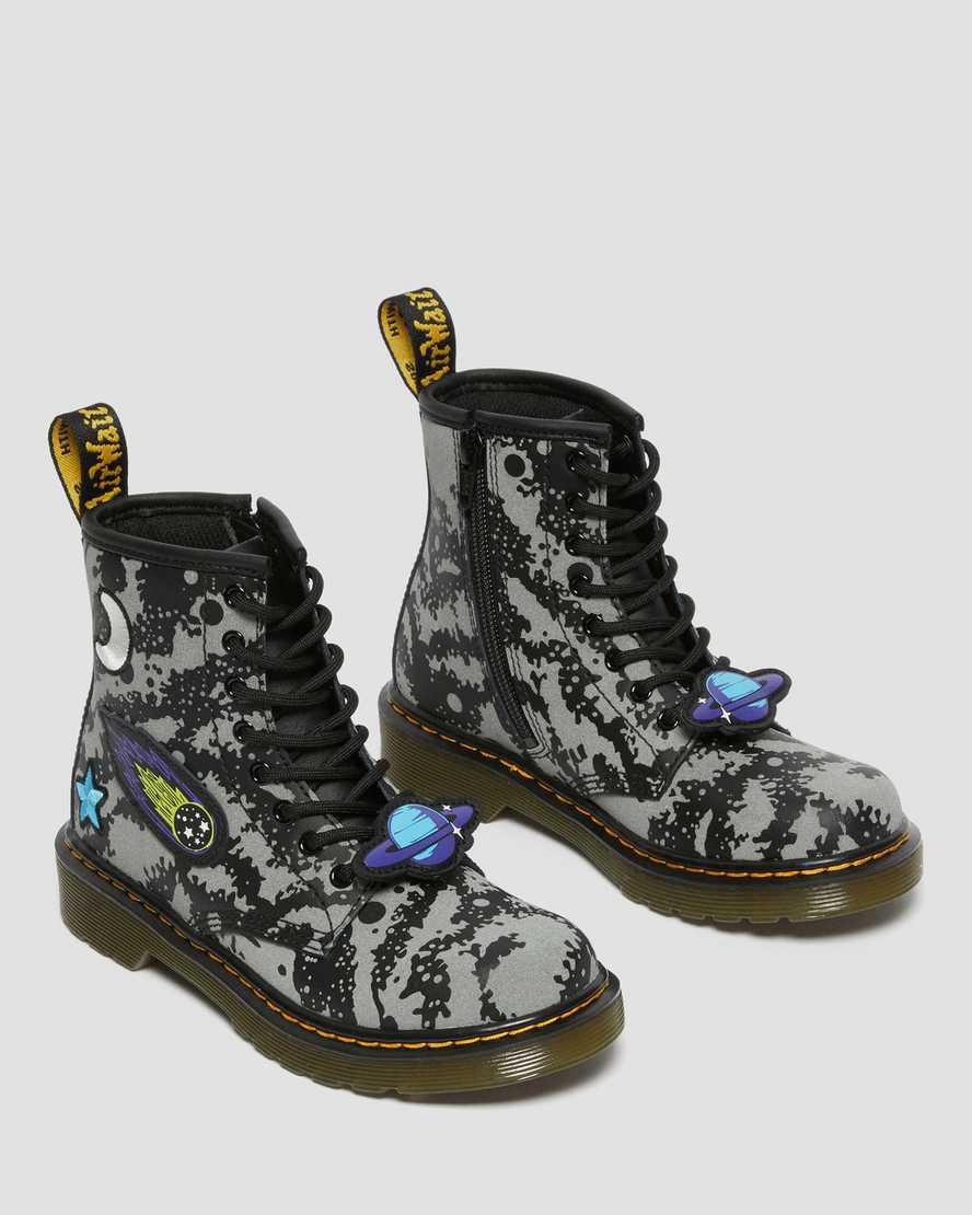 Dr Martens Junior 1460 Space Hydro Deri Çocuk Bağcıklı Bot Black/Grey  Türkiye |  68719-RHNY