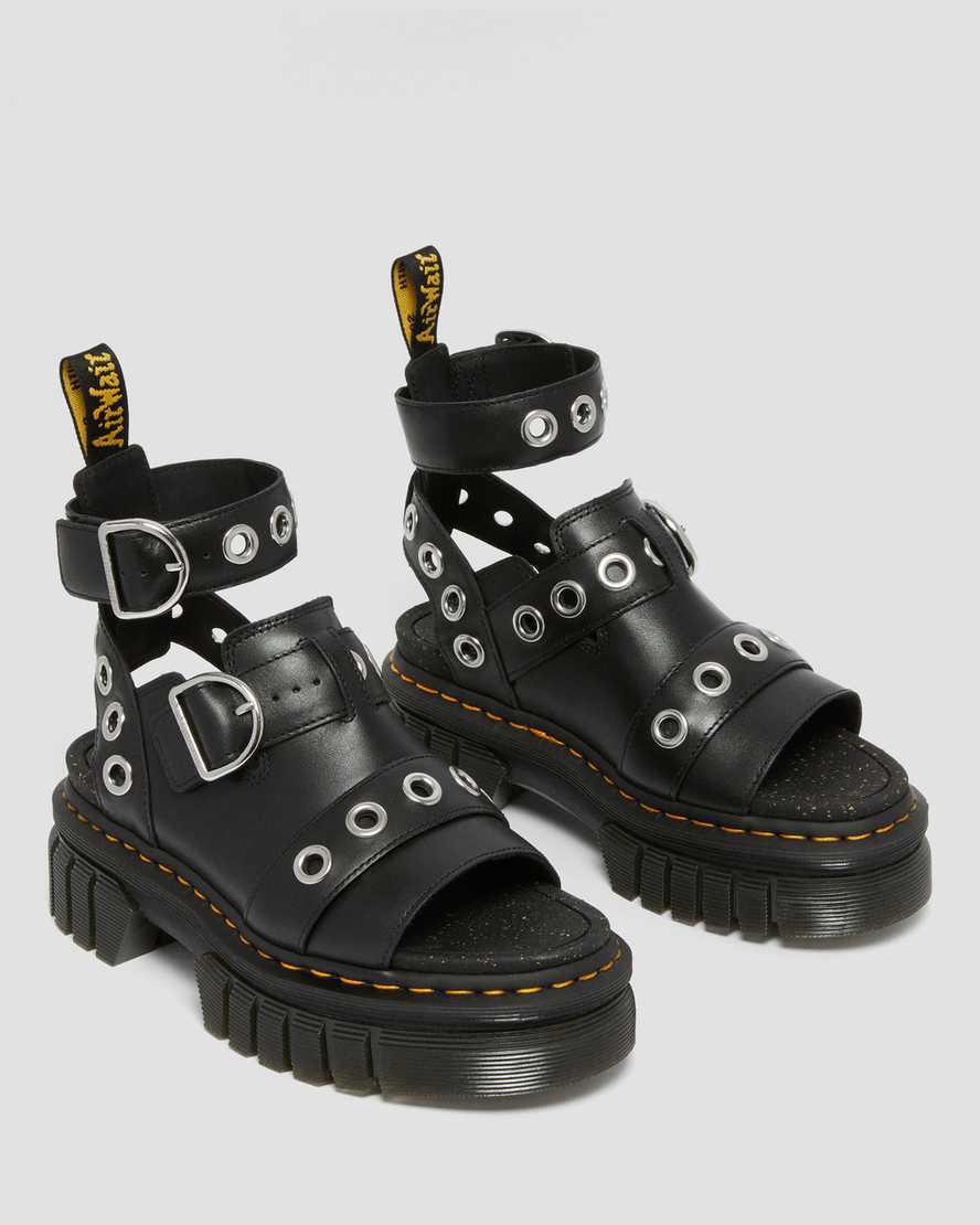 Dr Martens Ricki Hardware Nappa Lux Deri Kadın Platform Sandalet Siyah  Türkiye |  53768-TAUJ