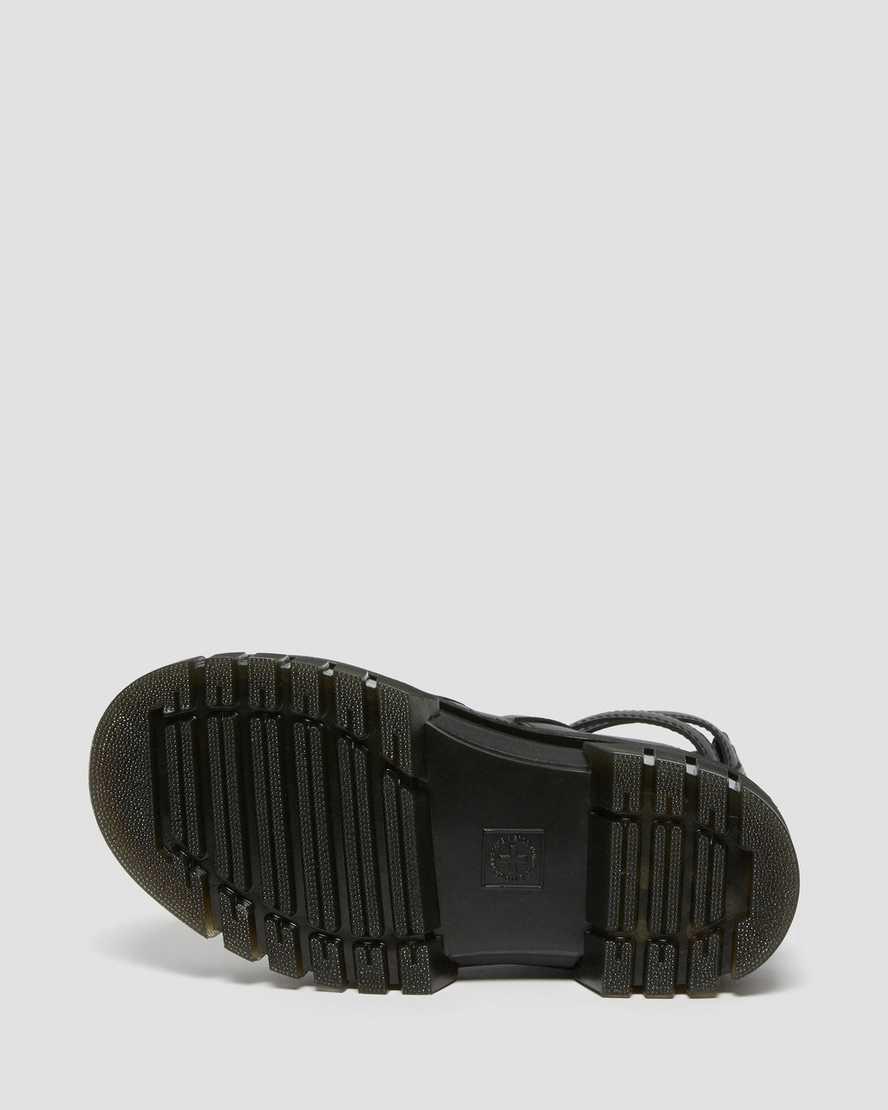 Dr Martens Ricki Nappa Lux Deri Gladiator Kadın Platform Sandalet Siyah  Türkiye |  67523-BKTQ