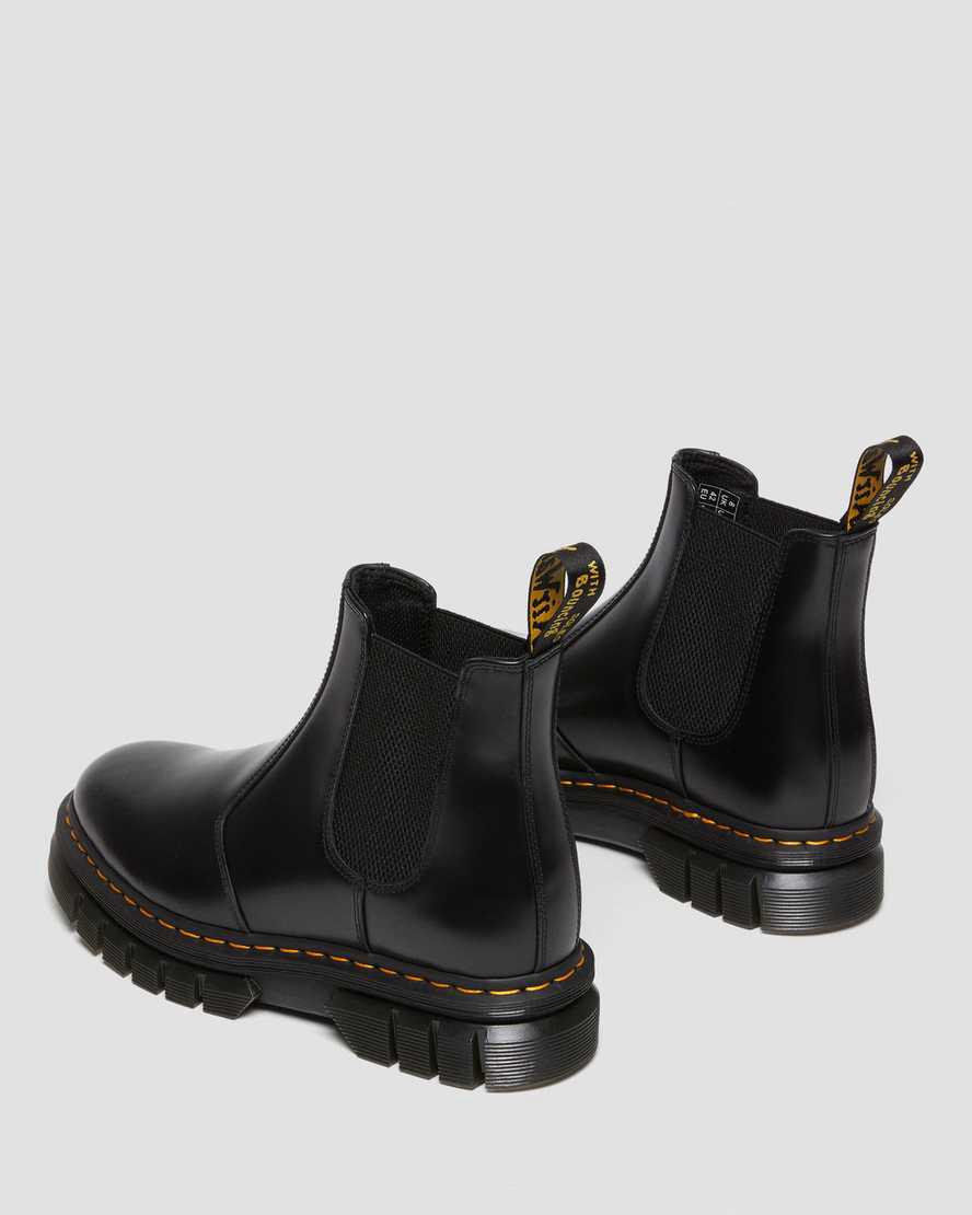 Dr Martens Rikard Polished Smooth Deri Chelsea Kadın Kalın Taban Bot Siyah  Türkiye |  07593-BKPN