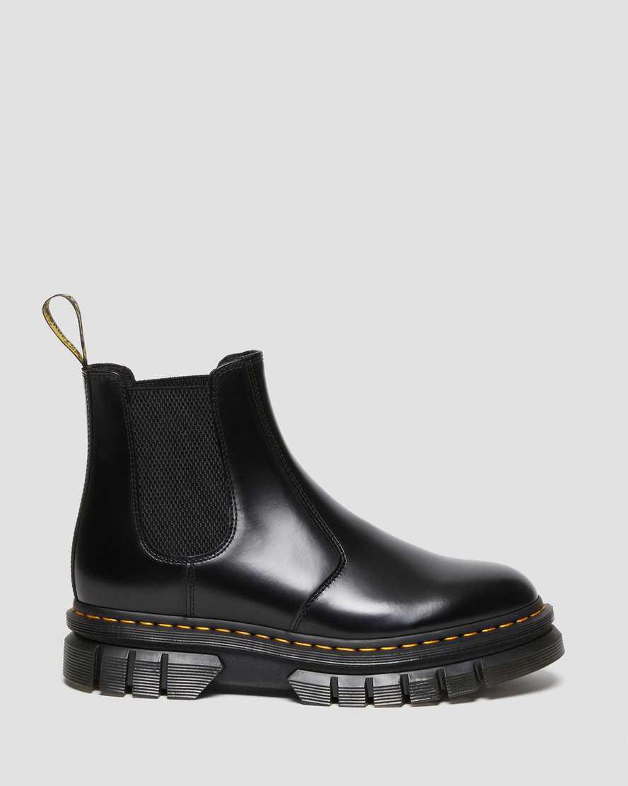 Dr Martens Rikard Polished Smooth Deri Chelsea Kadın Kalın Taban Bot Siyah  Türkiye |  07593-BKPN