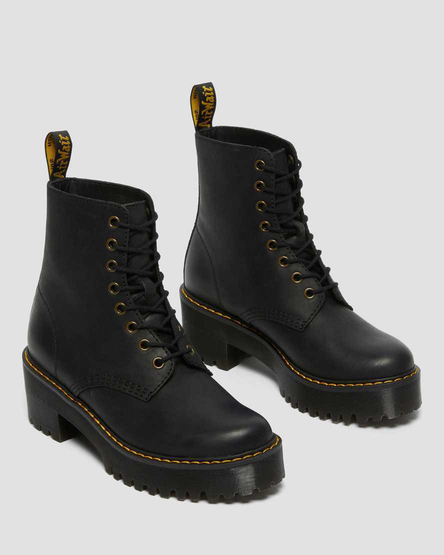 Dr Martens Shriver Hi Wyoming Deri Topuklu Kadın Bilek Boy Bot Siyah  Türkiye |  53974-RSXK