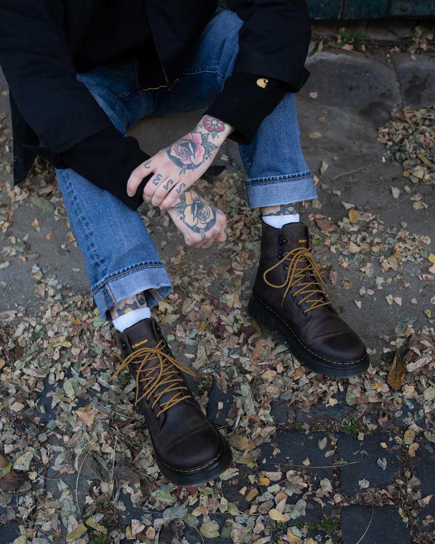 Dr Martens Tarik Crazy Horse Deri Utility Kadın Bilek Boy Bot Koyu Kahverengi  Türkiye |  29713-EUZB