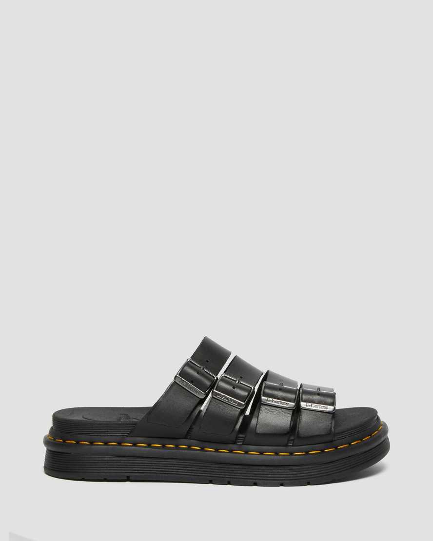 Dr Martens Tate Deri Terlik Erkek Sandalet Siyah  Türkiye |  74890-MCOW