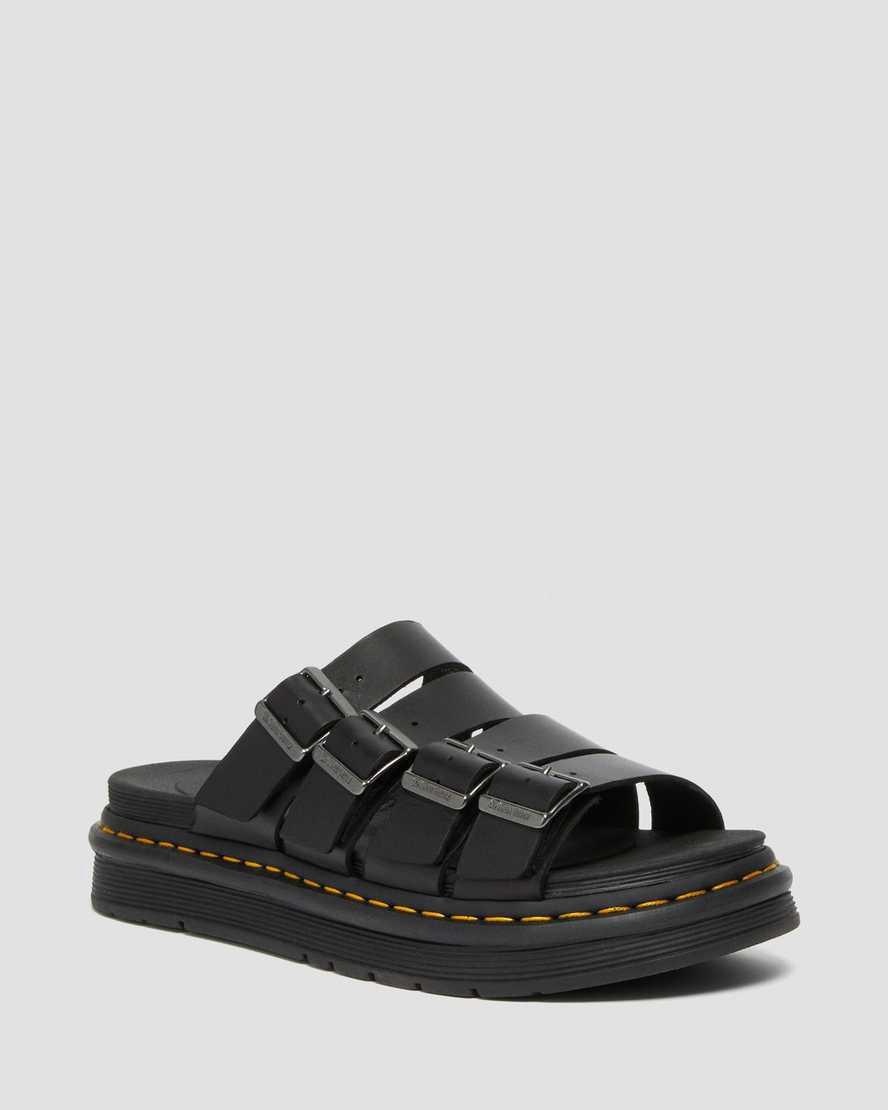 Dr Martens Tate Deri Terlik Erkek Sandalet Siyah  Türkiye |  74890-MCOW