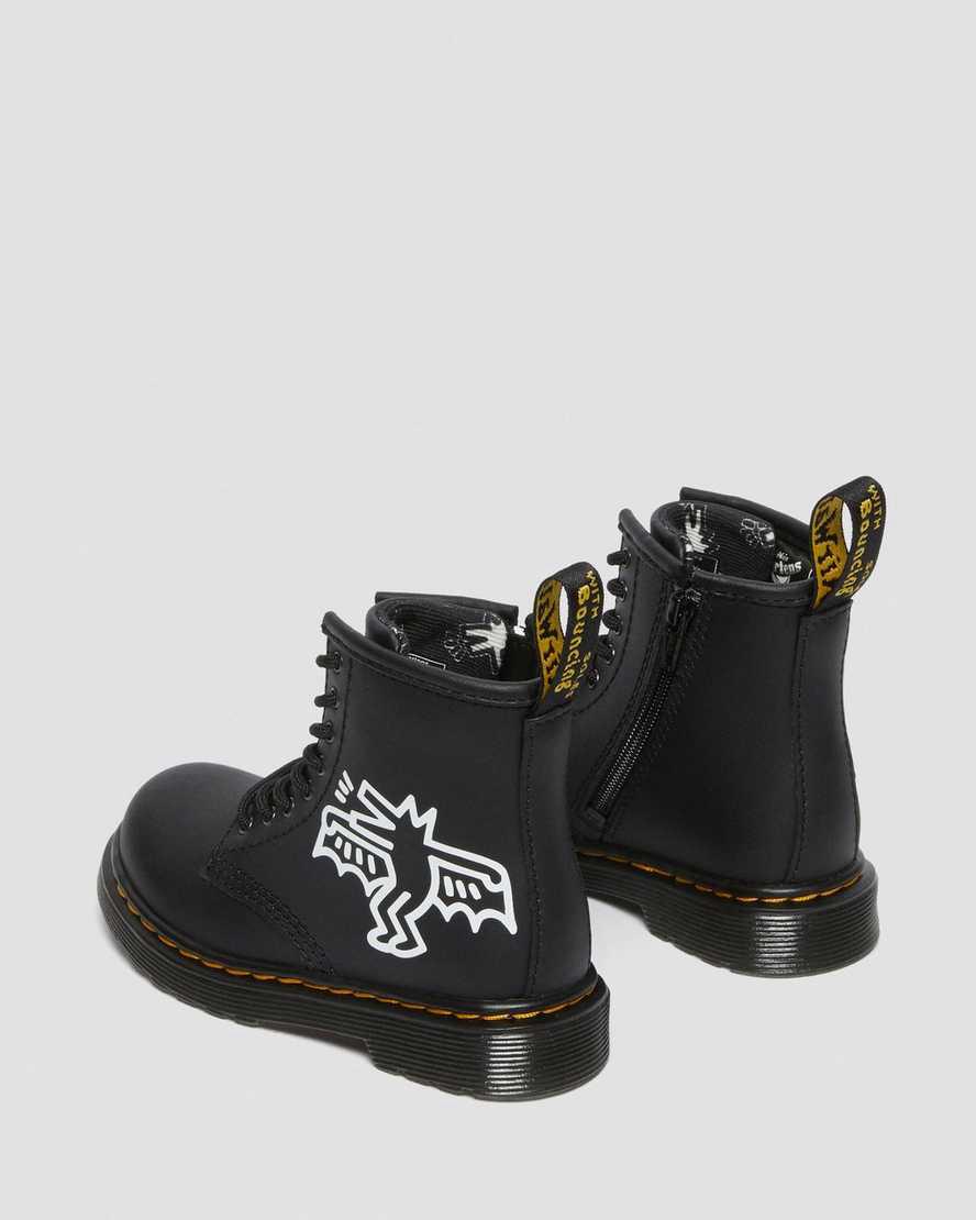 Dr Martens Toddler Keith Haring 1460 Deri Çocuk Bağcıklı Bot Black/White  Türkiye |  71824-UYZI