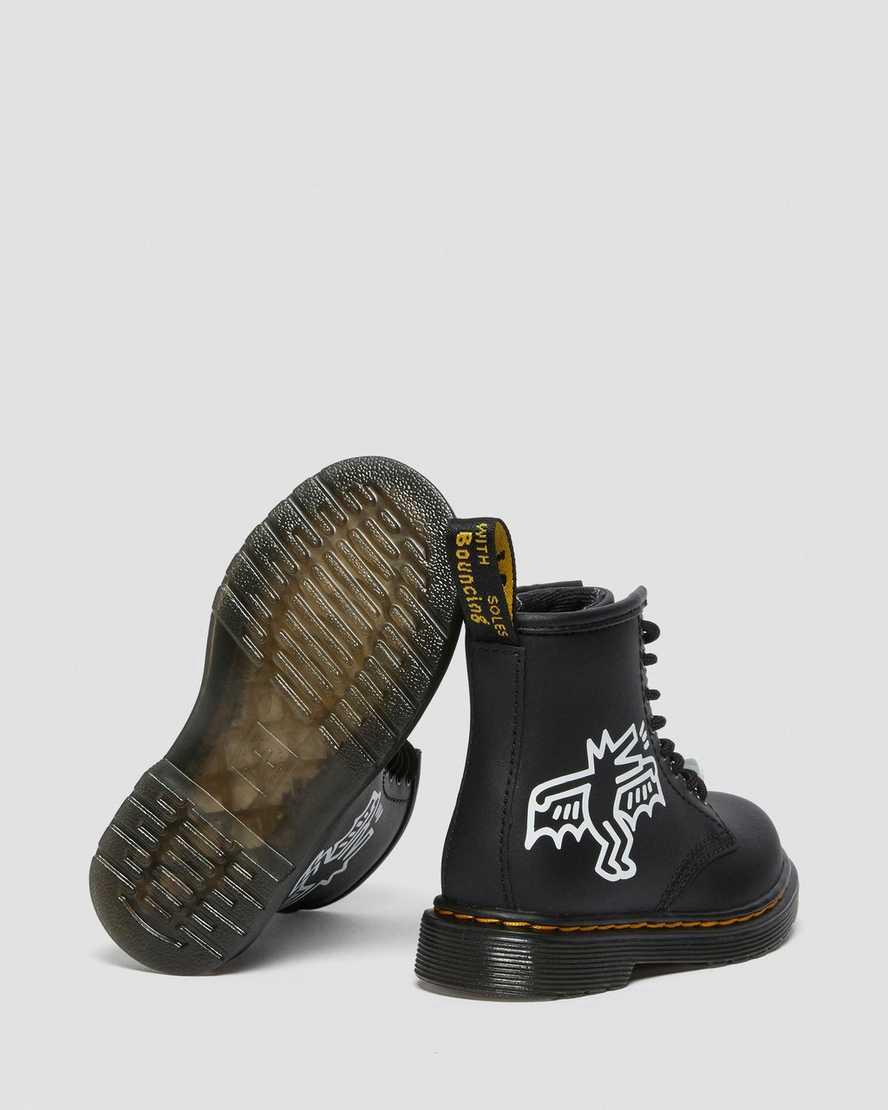 Dr Martens Toddler Keith Haring 1460 Deri Çocuk Bağcıklı Bot Black/White  Türkiye |  71824-UYZI