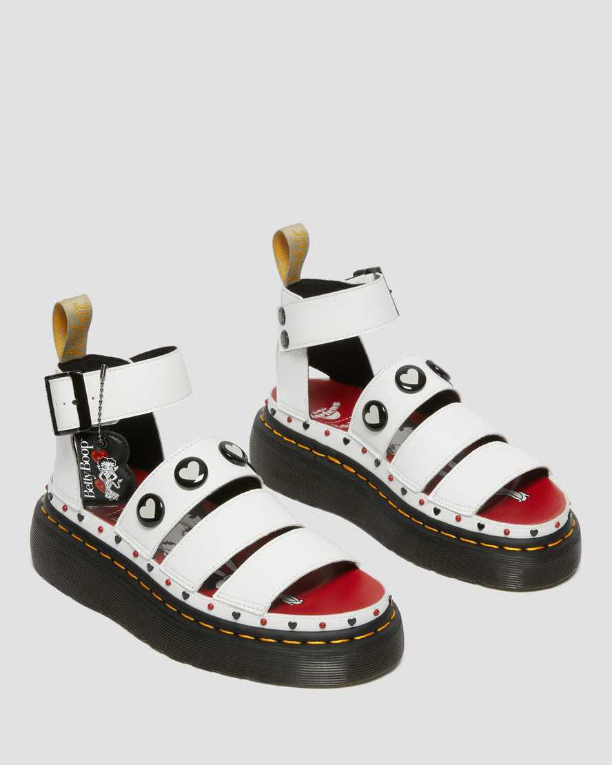 Dr Martens Vegan Clarissa II Betty Boop Kadın Platform Sandalet Beyaz  Türkiye |  67348-AKPE