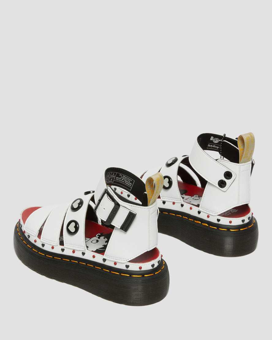 Dr Martens Vegan Clarissa II Betty Boop Kadın Platform Sandalet Beyaz  Türkiye |  67348-AKPE