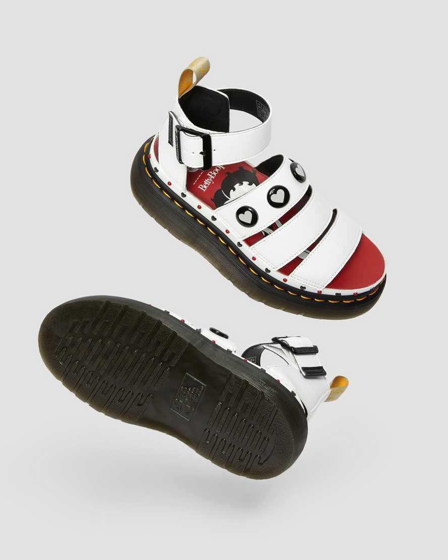 Dr Martens Vegan Clarissa II Betty Boop Kadın Platform Sandalet Beyaz  Türkiye |  67348-AKPE