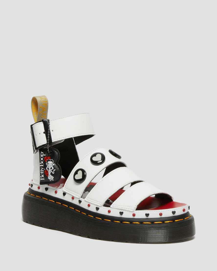 Dr Martens Vegan Clarissa II Betty Boop Kadın Platform Sandalet Beyaz  Türkiye |  67348-AKPE