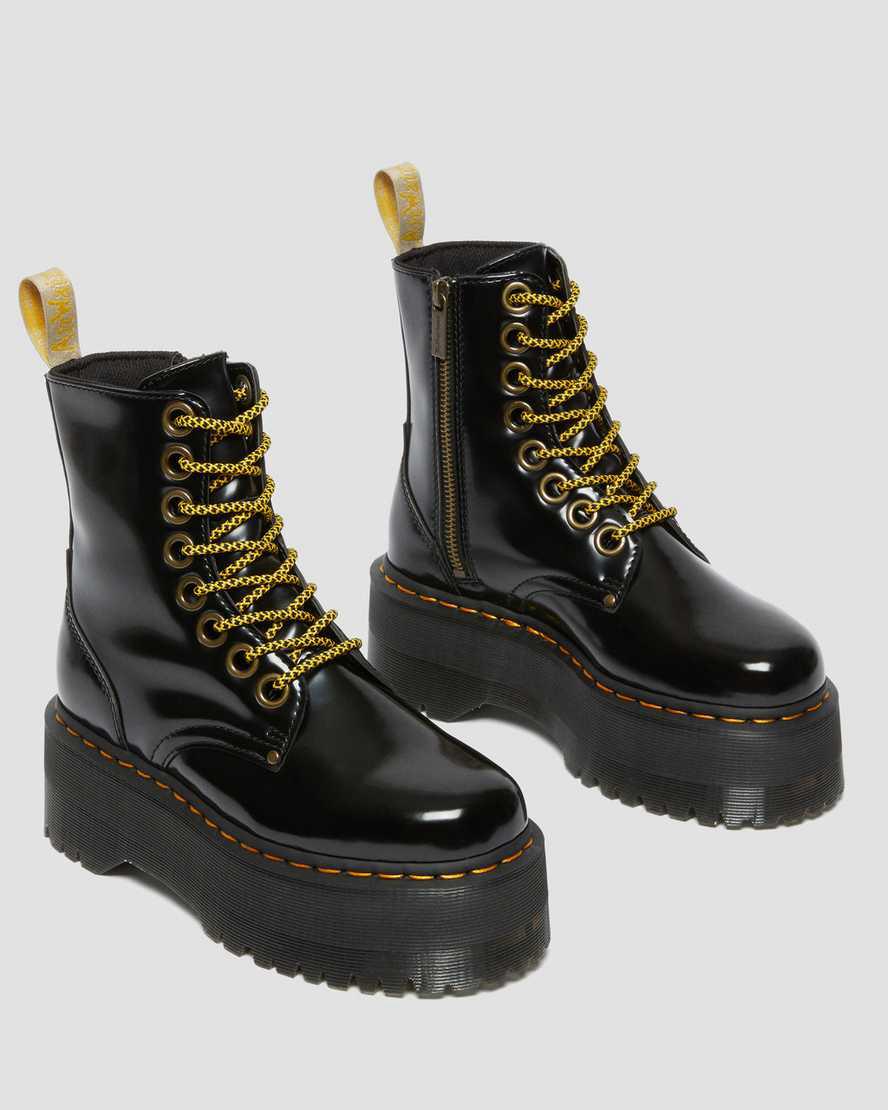 Dr Martens Vegan Jadon Boot Max Platforms Kadın Bilek Boy Bot Siyah  Türkiye |  58693-ALVB