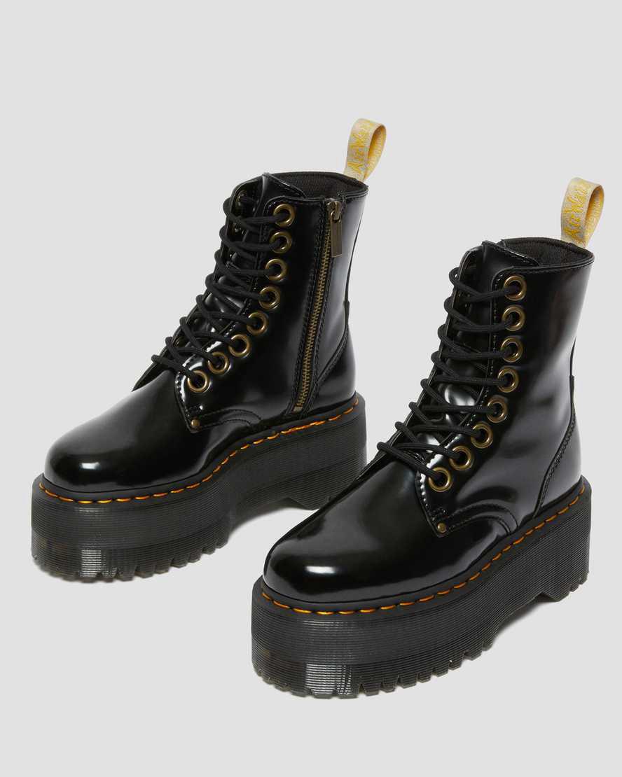 Dr Martens Vegan Jadon Boot Max Platforms Kadın Bilek Boy Bot Siyah  Türkiye |  58693-ALVB