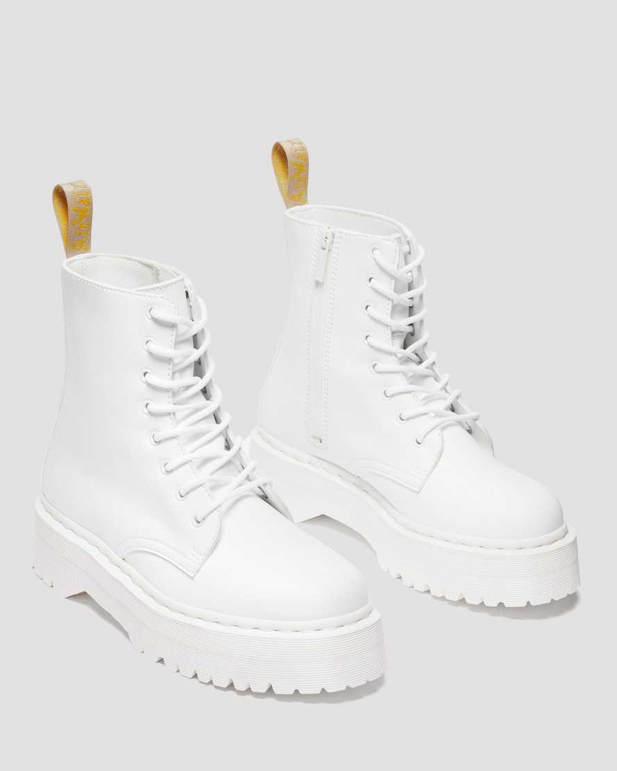 Dr Martens Vegan Jadon II Boot Kemble Mono Erkek Kalın Taban Bot Beyaz  Türkiye |  47368-PORM