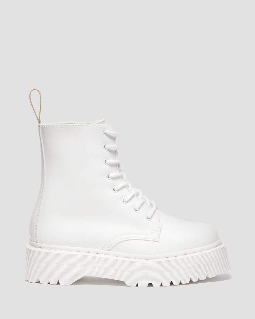 Dr Martens Vegan Jadon II Boot Kemble Mono Erkek Kalın Taban Bot Beyaz  Türkiye |  47368-PORM