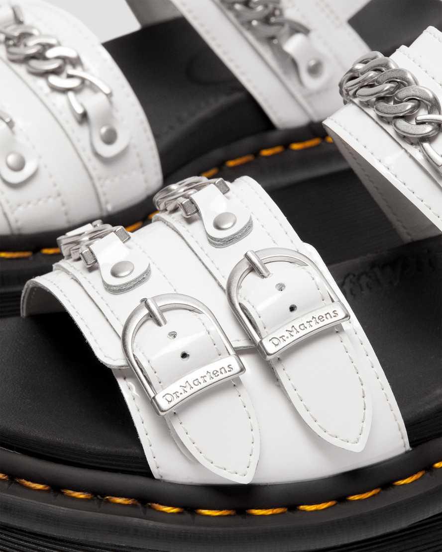 Dr Martens Voss II Chain Rugan Deri Platform Kadın Gladyatör Sandalet Beyaz  Türkiye |  69257-HDXN